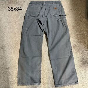 Carhartt Gray Men's Cargo Work Pants, 38x34